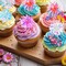 10Pcs Happy Birthday Cake Toppers, Foil Firework Cupcake Toppers, Sparkle Tinsel Cake Toppers Cocktail Food Toothpick for Birthday Wedding Baby Shower Graduation Party Supplies